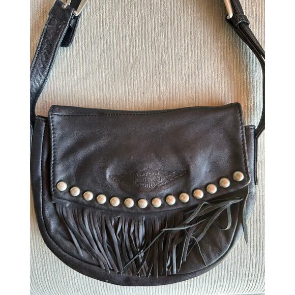 Harley Davidson leather fringe purse - Picture 2 of 6